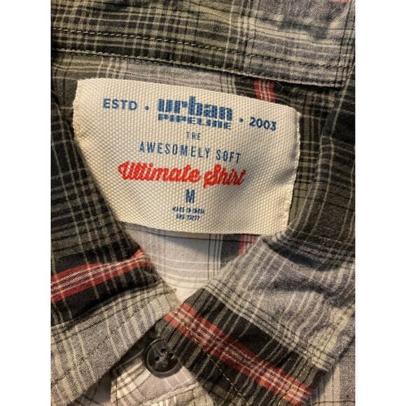 Urban Pipeline Awesomely Soft Ultimate Shirt M Plaid Long Sleeve Cotton - Picture 4 of 12